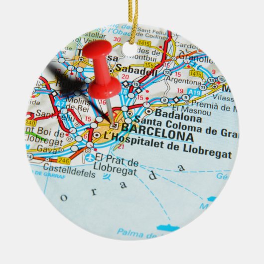 Barcelona, Spanje Keramisch Ornament (Voorkant)