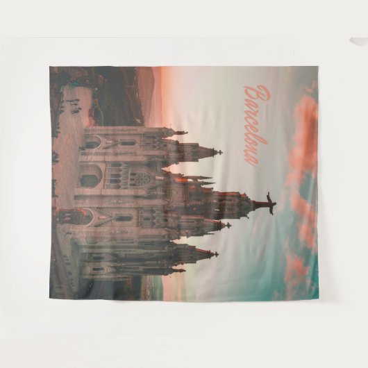 Barcelona Spanje Kerk Wandkleed (Voorkant (horizontaal))