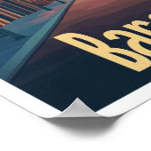 Barcelona Spanje Kunst Vintage Reizen Illustratie Poster (Hoek)