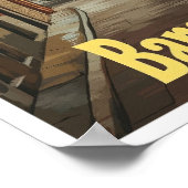 Barcelona Spanje Kunst Vintage Reizen Illustratie Poster (Hoek)