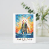 Barcelona Spanje La Sagrada Familia Reiskunst Briefkaart (Staand voorkant)