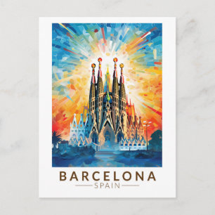 Barcelona Spanje La Sagrada Familia Reiskunst Briefkaart