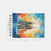 Barcelona Spanje La Sagrada Familia Reiskunst Fleece Deken (Voorkant (Horizontaal))