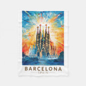 Barcelona Spanje La Sagrada Familia Reiskunst Fleece Deken (Voorkant)
