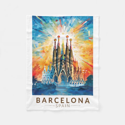Barcelona Spanje La Sagrada Familia Reiskunst Fleece Deken (Voorkant)