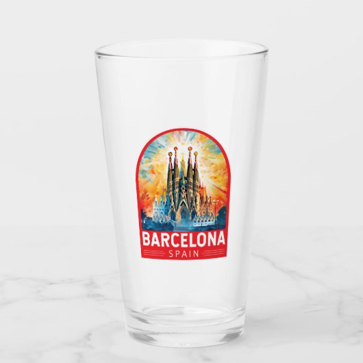Barcelona Spanje La Sagrada Familia Reiskunst Glas (Voorkant)