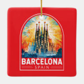 Barcelona Spanje La Sagrada Familia Reiskunst Keramisch Ornament (Achterkant)