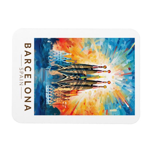 Barcelona Spanje La Sagrada Familia Reiskunst Magneet (Horizontaal)