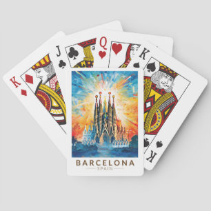 Barcelona Spanje La Sagrada Familia Reiskunst Pokerkaarten