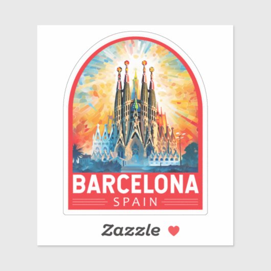 Barcelona Spanje La Sagrada Familia Reiskunst Sticker (Vel)