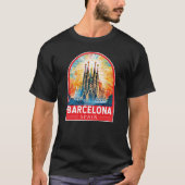 Barcelona Spanje La Sagrada Familia Reiskunst T-shirt (Voorkant)