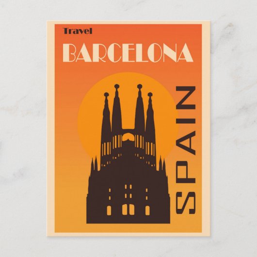 Barcelona Spanje La Sagrada Familia Reizen Briefkaart (Voorkant)