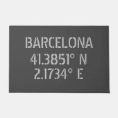 Barcelona Spanje Latitude en Lengtegraad Deurmat (Voorkant)