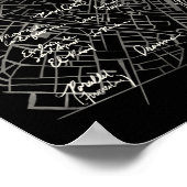 Barcelona Spanje Map Poster - Black  Style (Hoek)