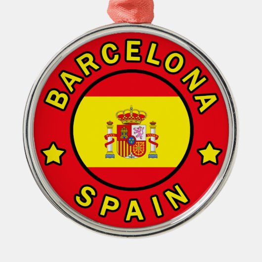 Barcelona Spanje Metalen Ornament (Voorkant)