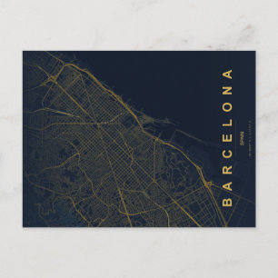 Barcelona Spanje Minimaal Reisposter Briefkaart