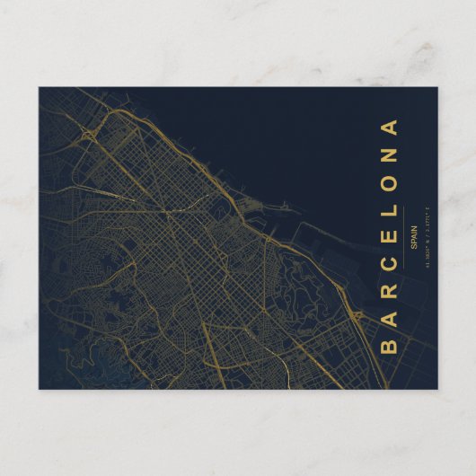 Barcelona Spanje Minimaal Reisposter Briefkaart (Voorkant)