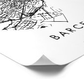 Barcelona Spanje Minimal Modern Circle Street Map Poster (Hoek)