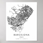 Barcelona Spanje Minimal Modern Circle Street Map Poster (Voorkant)