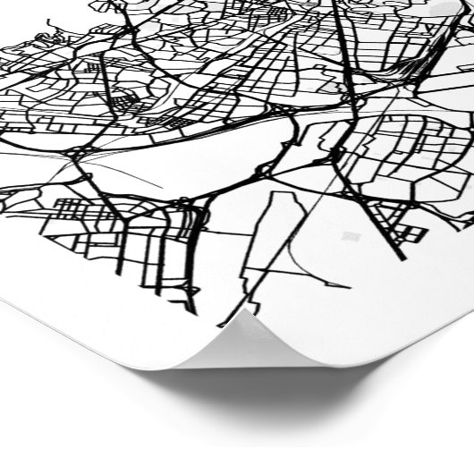 Barcelona Spanje Minimal Modern Street Map Poster (Hoek)