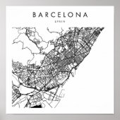 Barcelona Spanje Minimal Modern Street Map Poster (Voorkant)