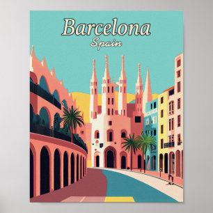 Barcelona Spanje - Minimalistisch kunstPoster Poster