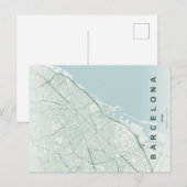 Barcelona Spanje Minimap Postkaart (Voorkant / Achterkant)