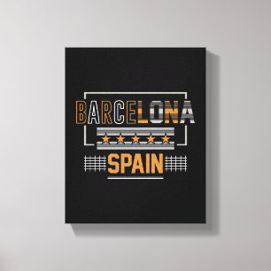 Barcelona Spanje Moderne Typografie Reisontwerp Canvas Afdruk