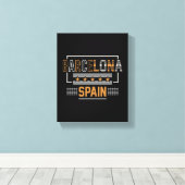 Barcelona Spanje Moderne Typografie Reisontwerp Canvas Afdruk (Insitu (Houten vloer))