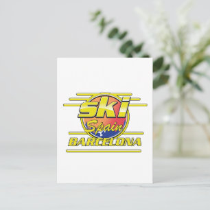 Barcelona Spanje naar Ski logo Briefkaart