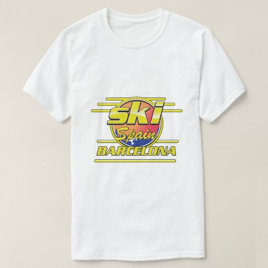 Barcelona Spanje naar Ski logo T-shirt (Design voorkant)