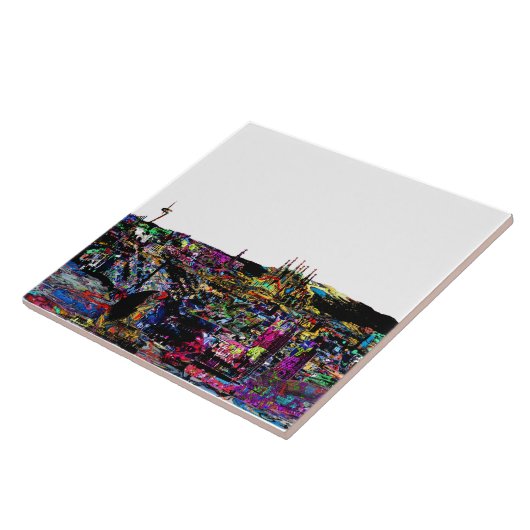 Barcelona, Spanje op graffiti Tegeltje (Zijkant)