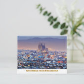 Barcelona Spanje Overzicht met Sagrada Familia Briefkaart (Staand voorkant)