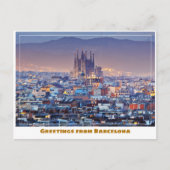 Barcelona Spanje Overzicht met Sagrada Familia Briefkaart (Voorkant)