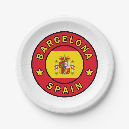 Barcelona Spanje Papieren Bordje (Voorkant)