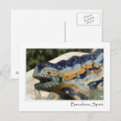 Barcelona Spanje Parc Guell Mosaic Lizard Briefkaart (Voorkant / Achterkant)