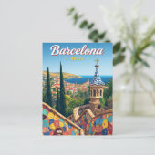 Barcelona Spanje Park Güell Briefkaart (Staand voorkant)