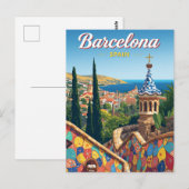 Barcelona Spanje Park Güell Briefkaart (Voorkant / Achterkant)