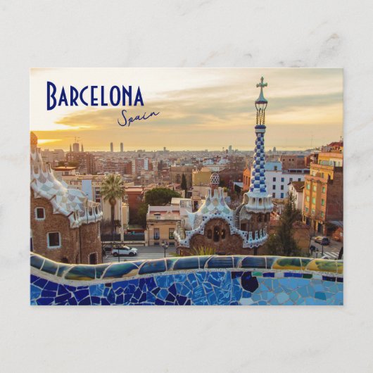 Barcelona, Spanje - Park Guell Briefkaart (Voorkant)