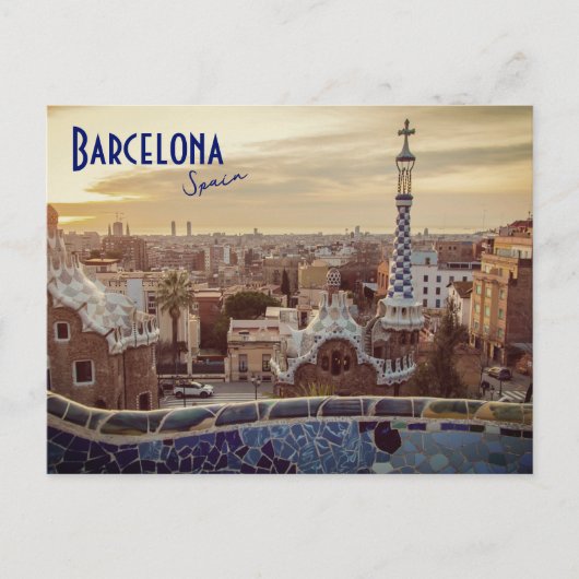 Barcelona, Spanje - Park Guell Briefkaart (Voorkant)