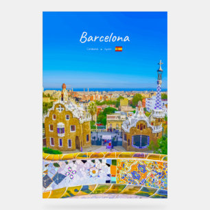 Barcelona, Spanje - Park Guell Gaudi Mozaïek Acryl Bord