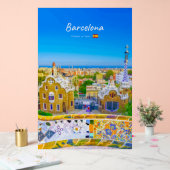 Barcelona, Spanje - Park Guell Gaudi Mozaïek Acryl Bord (Huwelijk)