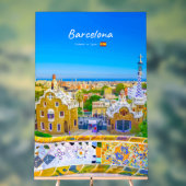 Barcelona, Spanje - Park Guell Gaudi Mozaïek Acryl Bord (Neutraal)