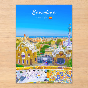 Barcelona, Spanje - Park Guell Gaudi Mozaïek Acryl Uitnodigingen