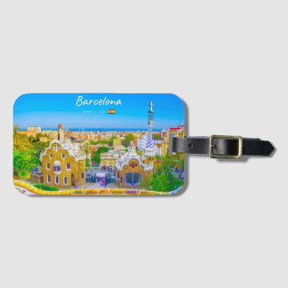 Barcelona, Spanje - Park Guell Gaudi Mozaïek Bagagelabel