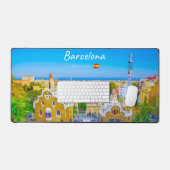 Barcelona, Spanje - Park Guell Gaudi Mozaïek Bureaumat (Keyboard & Muis)