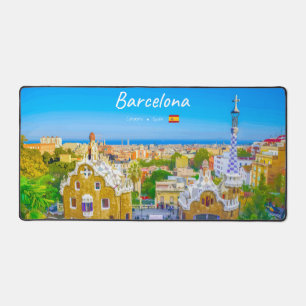 Barcelona, Spanje - Park Guell Gaudi Mozaïek Bureaumat