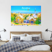 Barcelona, Spanje - Park Guell Gaudi Mozaïek Canvas Afdruk (Insitu (Slaapkamer))