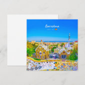Barcelona, Spanje - Park Guell Gaudi Mozaïek Kaart (Voorkant / Achterkant)