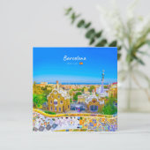 Barcelona, Spanje - Park Guell Gaudi Mozaïek Kaart (Staand voorkant)